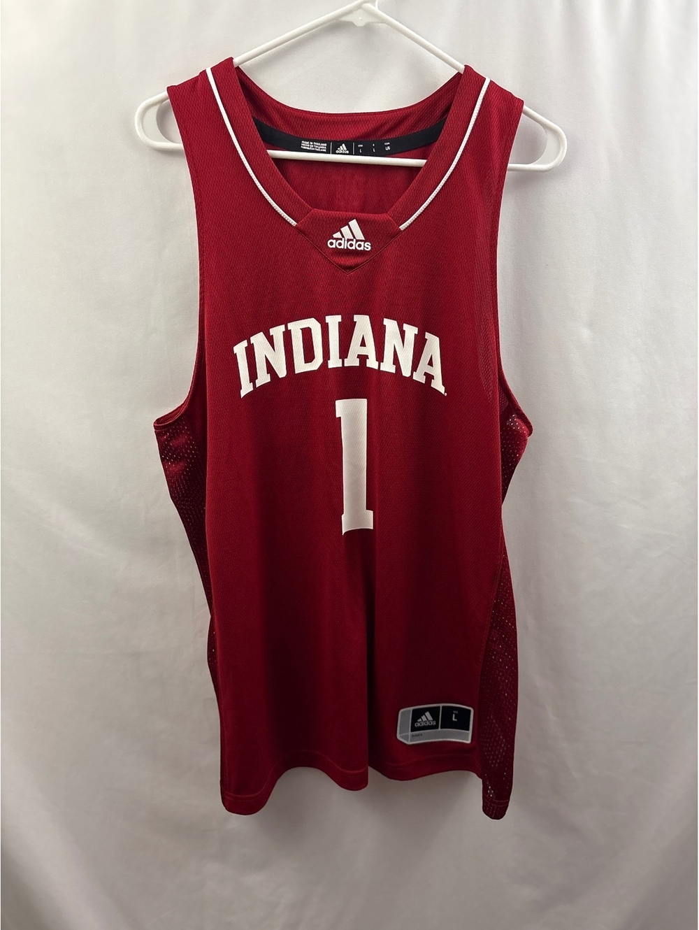adidas Indiana Hoosiers Basketball Jersey #1 Men’s L Red/White